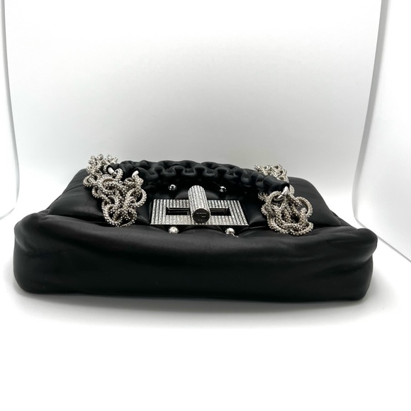 Tom Ford Black Leather Purse Studded Sequin Chain Link Shoulder Bag - Picture 5 of 16